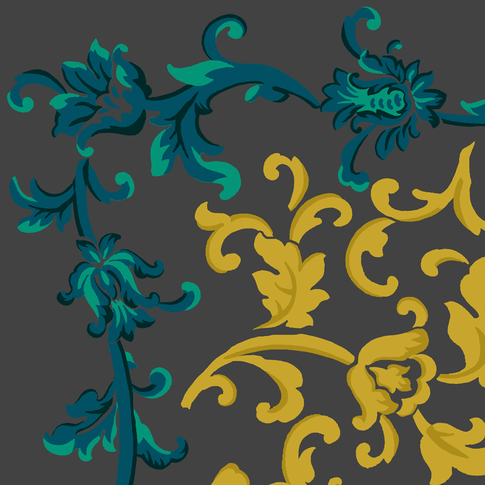  client's artwork developed for  engraving/ repeat/ colorway